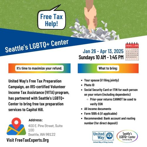FREE TAX POP-UP @ SEATTLE'S LGBTQ+ CENTER